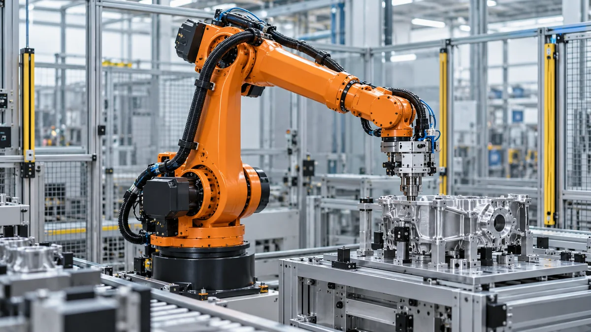 Pramoninių robotų integracijos vizualas